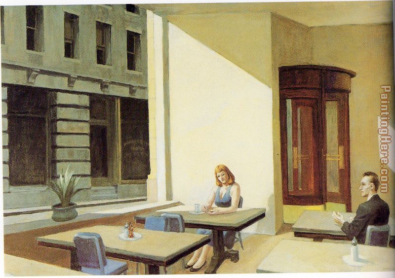 Sunlight in a Cafeteria painting - Edward Hopper Sunlight in a Cafeteria art painting